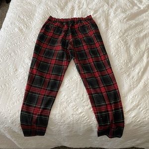Plaid high waisted pants